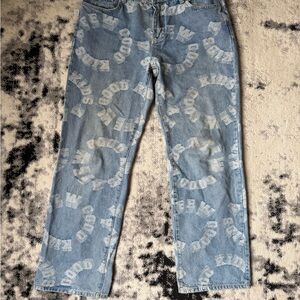 A Few Good Kids Blue Denim Jeans with White Print